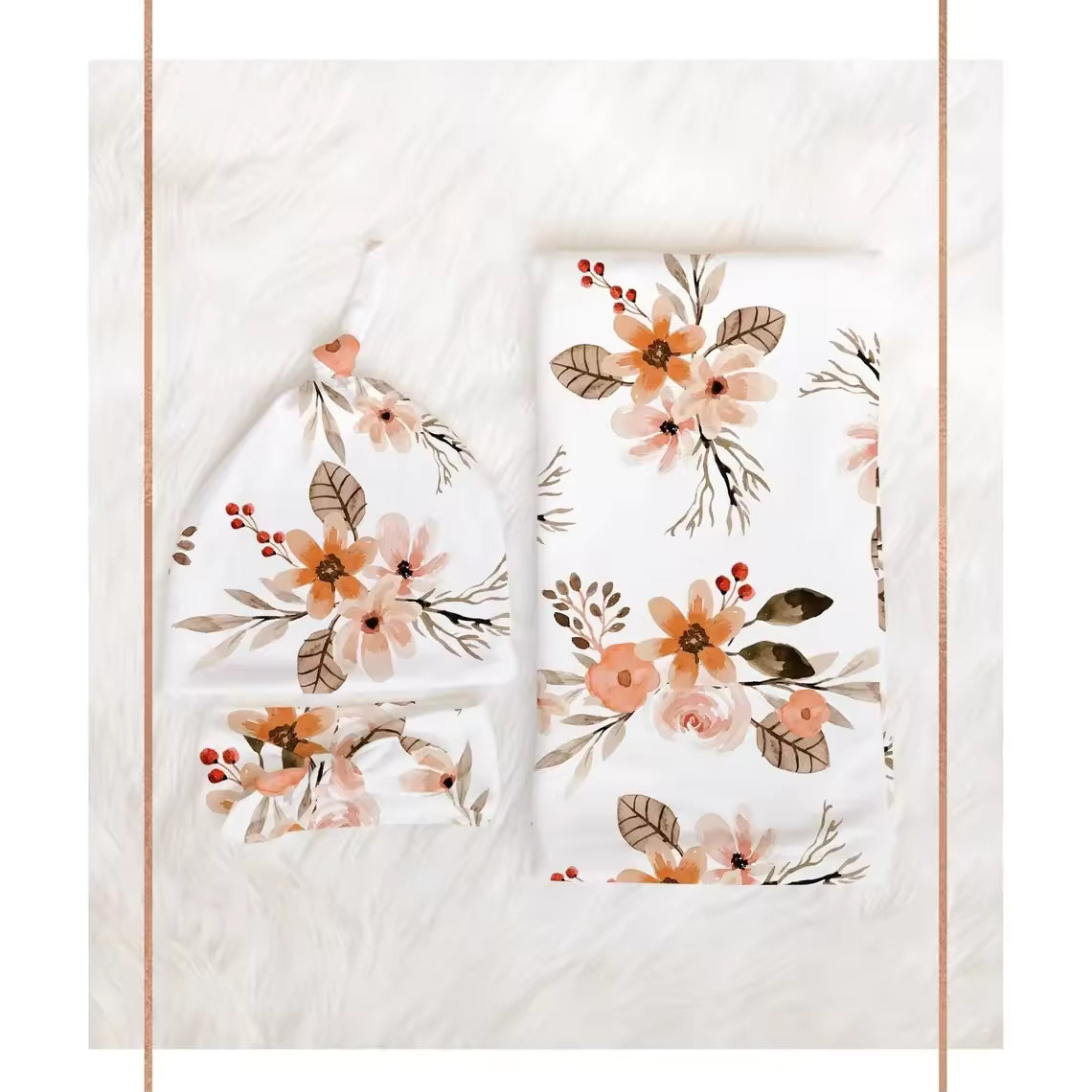 Peach Blossom Baby Swaddle Set