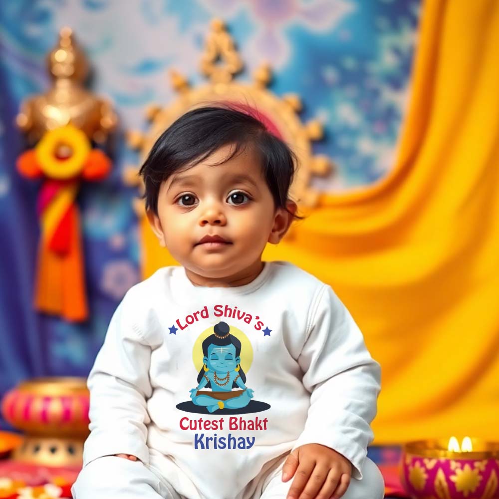 "Soft and comfortable baby jumpsuit with custom name."