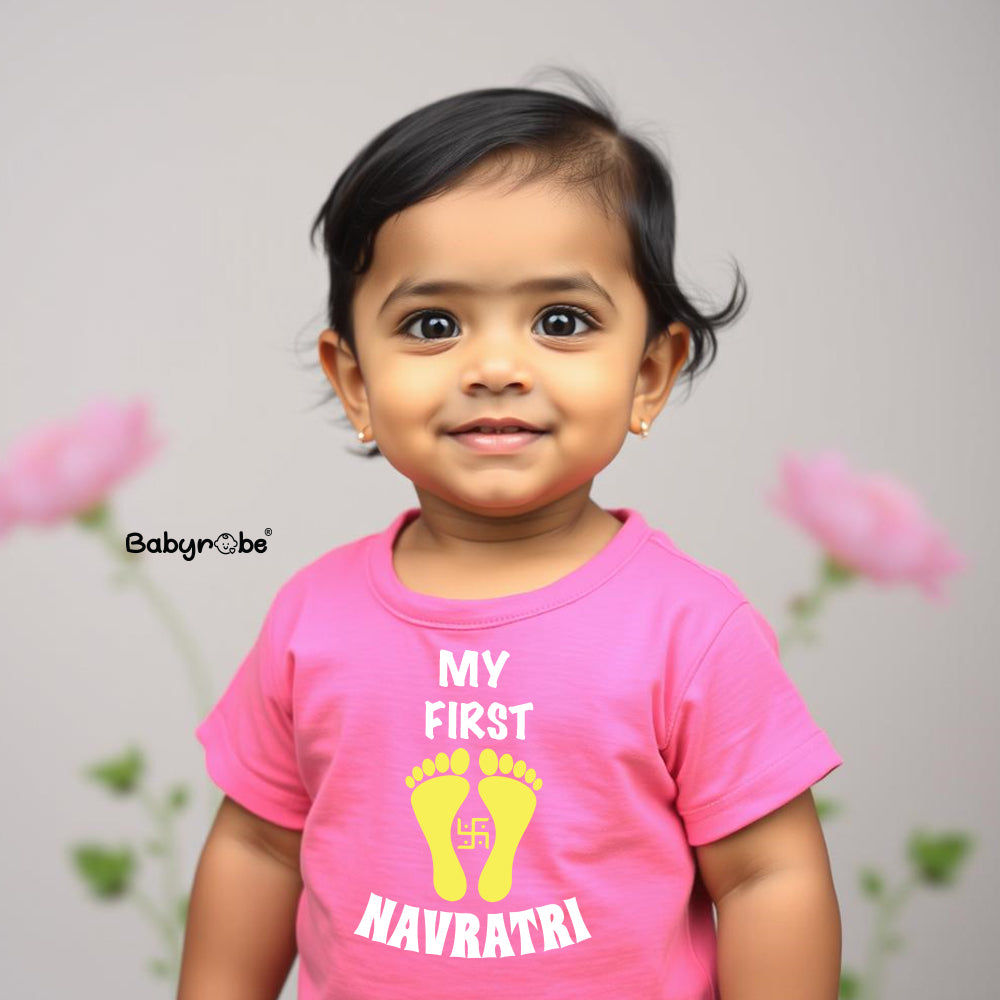 "Celebrate Navratri with a personalized baby onesie."