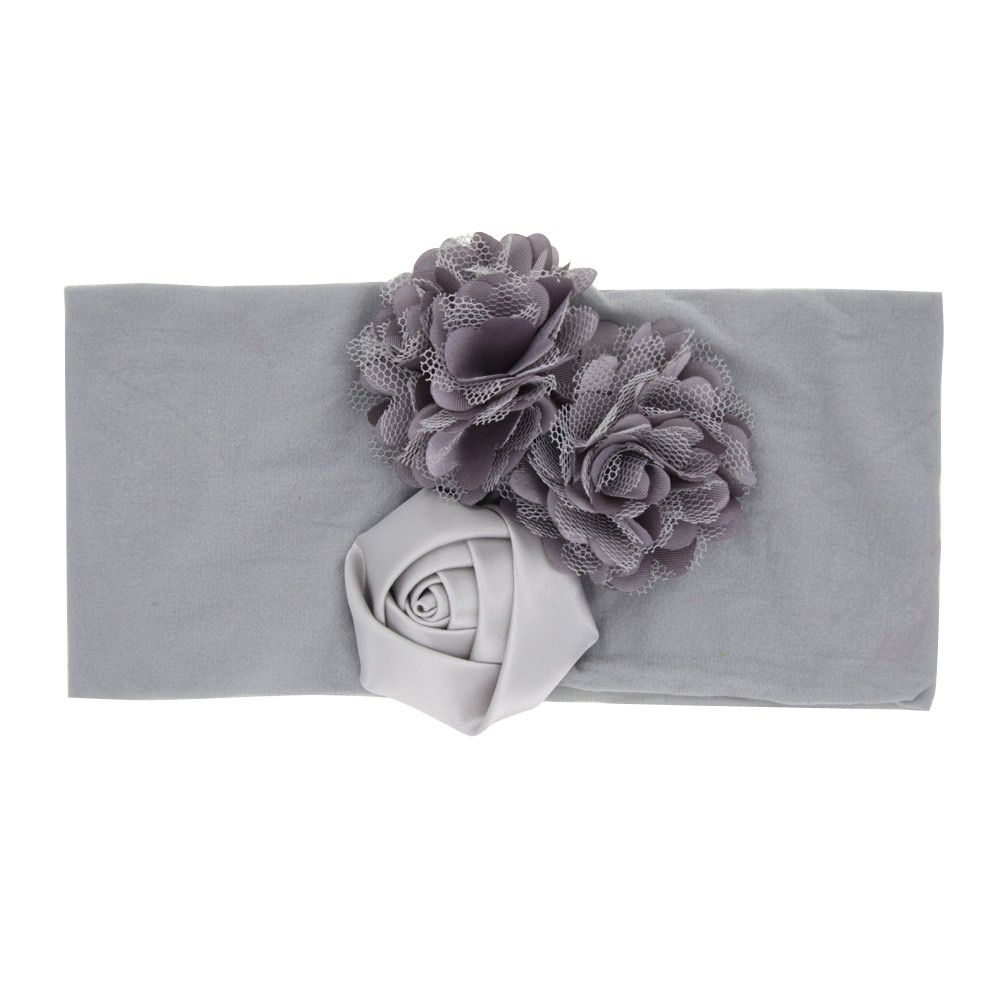 Silver Bloom Baby Headband