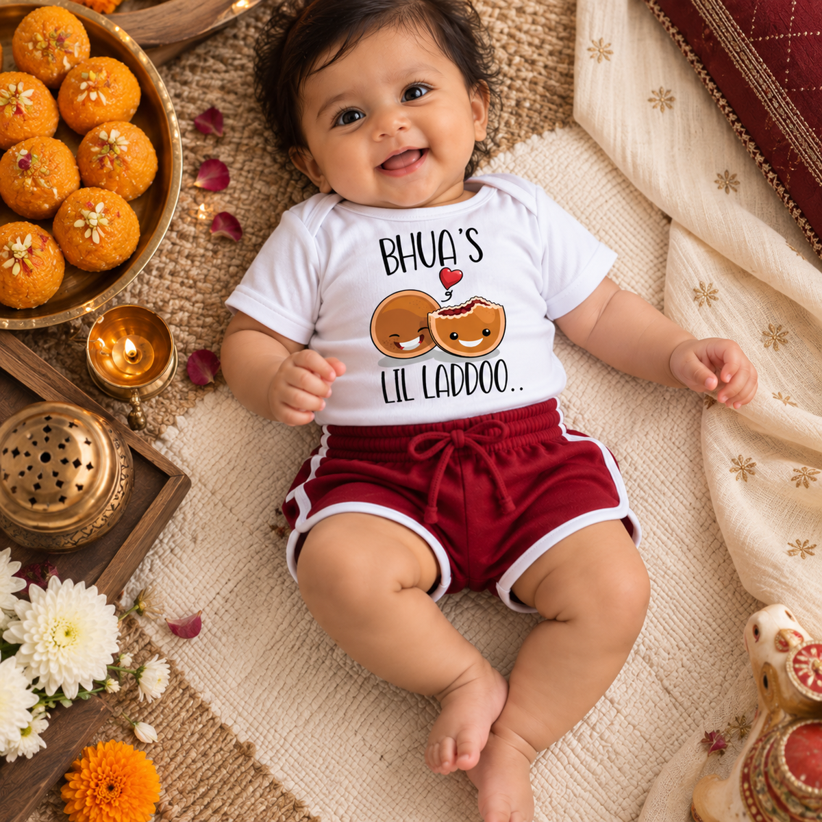 Bhua's Lil Ladoo (Onesie+Shorts)