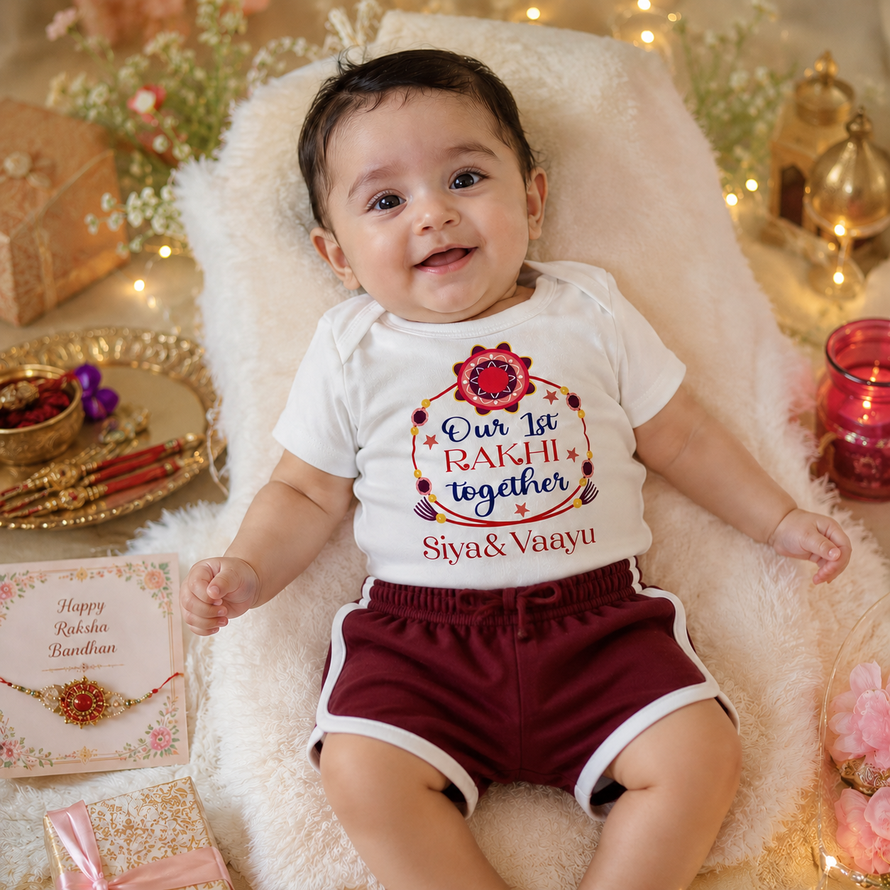 Our First Rakhi Together (Onesie+Shorts)