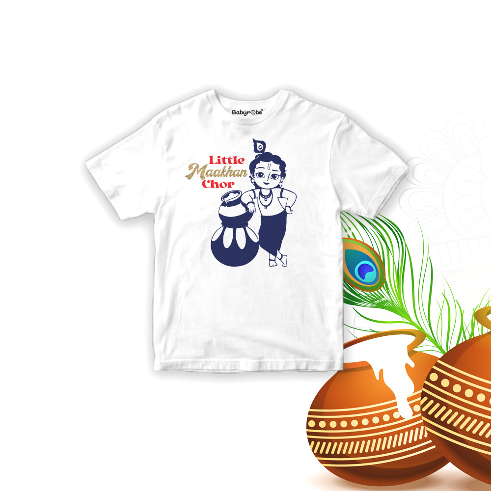 "Personalized Organic T-Shirt for baby, perfect for Janmashtami."