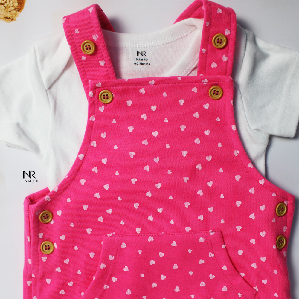 "Custom name The Heart Beat Dungaree set for your little one."