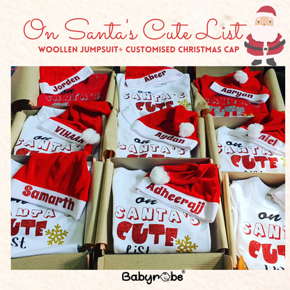 On Santa's cute list (With CUSTOMIZED CAP)