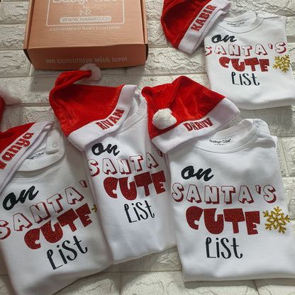 On Santa's cute list (With CUSTOMIZED CAP)