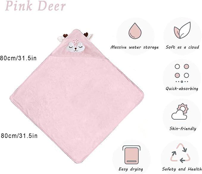 Duckie Pink Soft Hooded Towel (Customise Baby's Name)