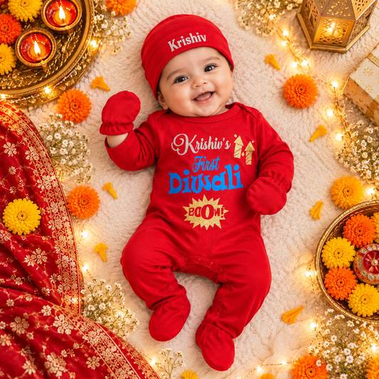 Custom Name First Diwali Set