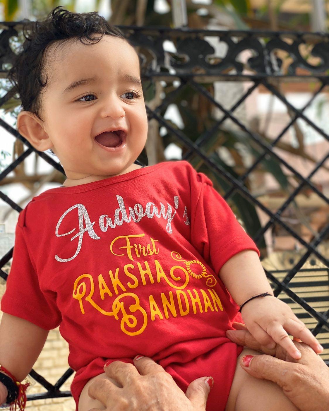 "Custom baby onesie with name and special design for  photo shoots."