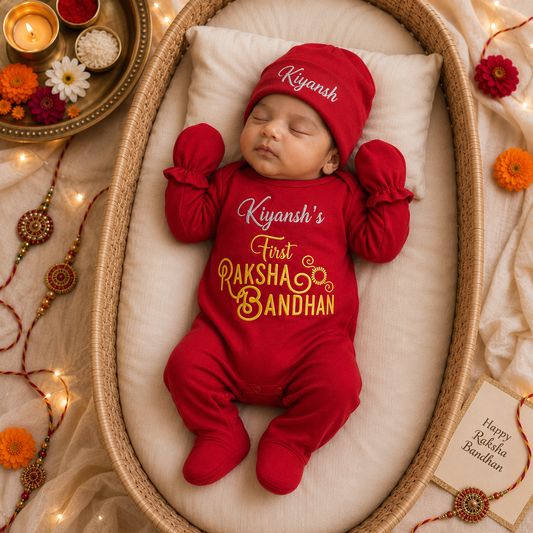 4 Pcs Customised Raksha-Bandhan (Jumpsuit Set)