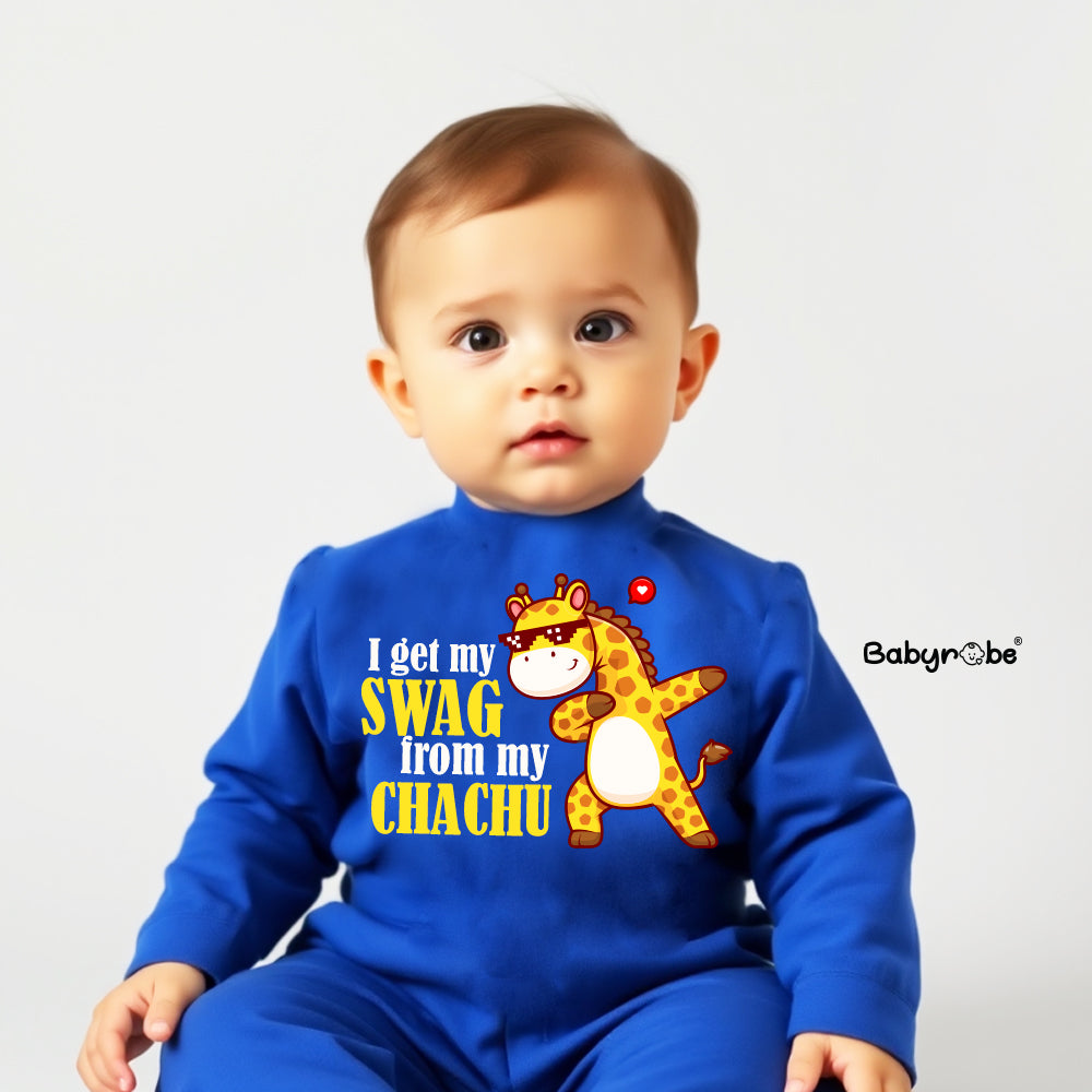 I get My Swag From My Chachu Woollen Jumpsuit – Baby robe by namro
