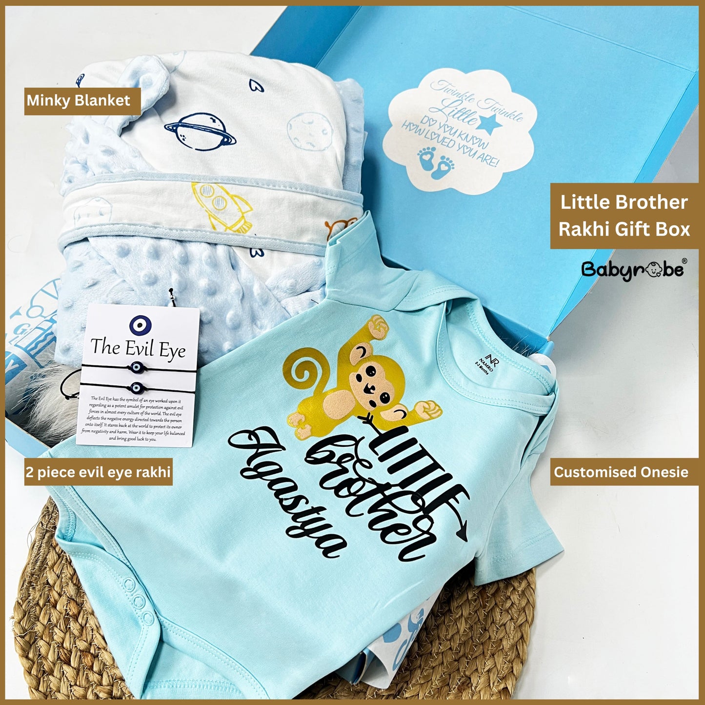 "Custom baby onesie with name and special design for gifts or photo shoots"