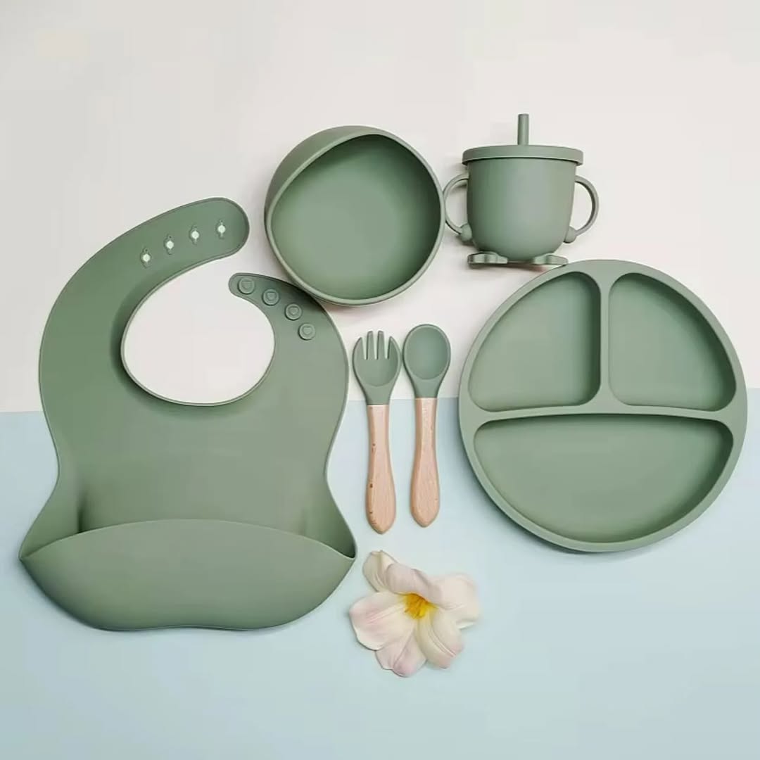 6 Pcs Silicone Baby Feeding Set
