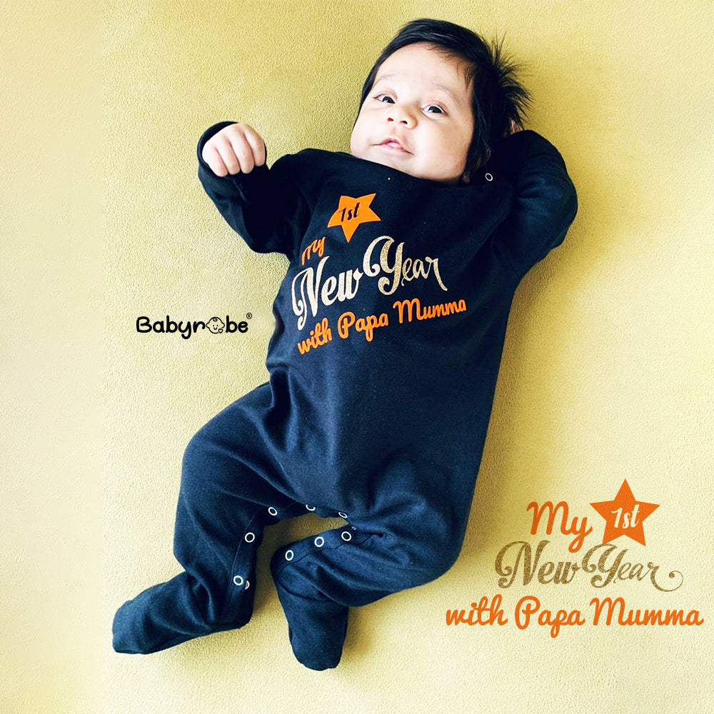 "Soft and comfortable baby jumpsuit with custom name."