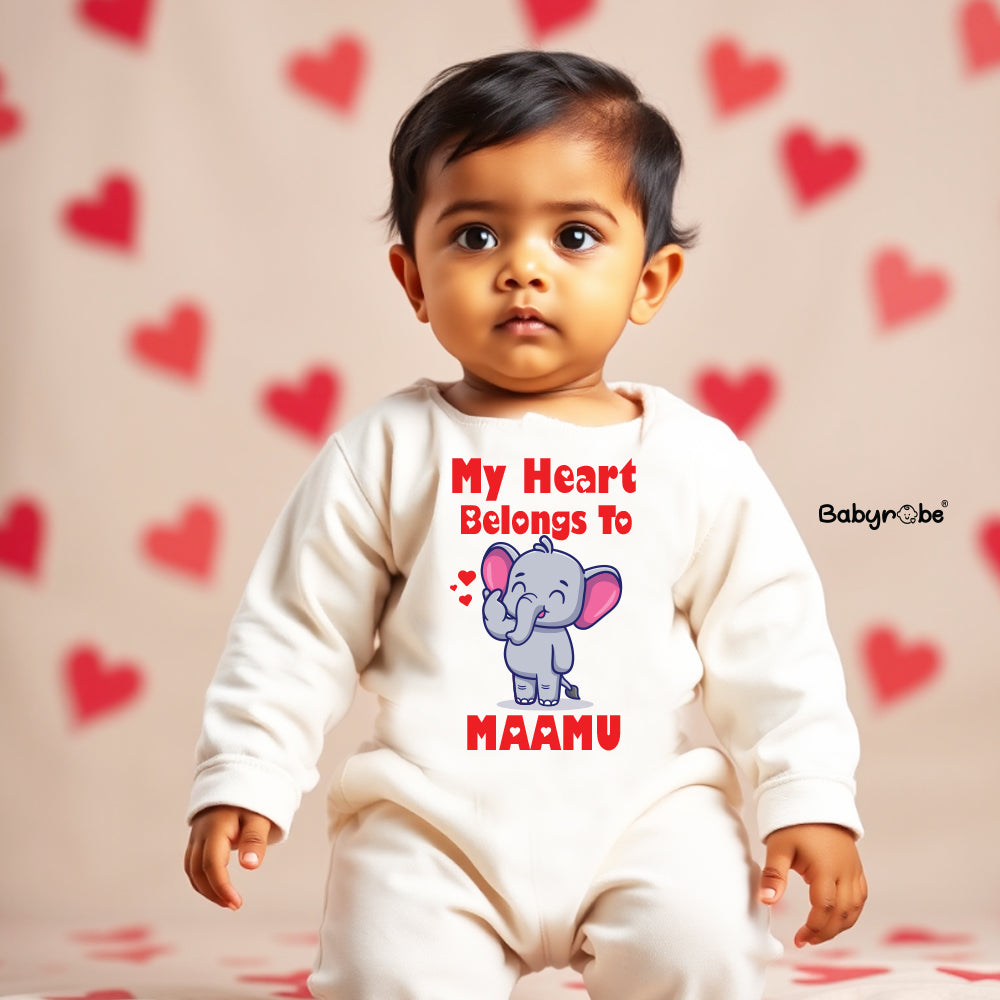 "Custom name My Heart Belongs To Maamu Weellon  jumpsuit for your little one."
