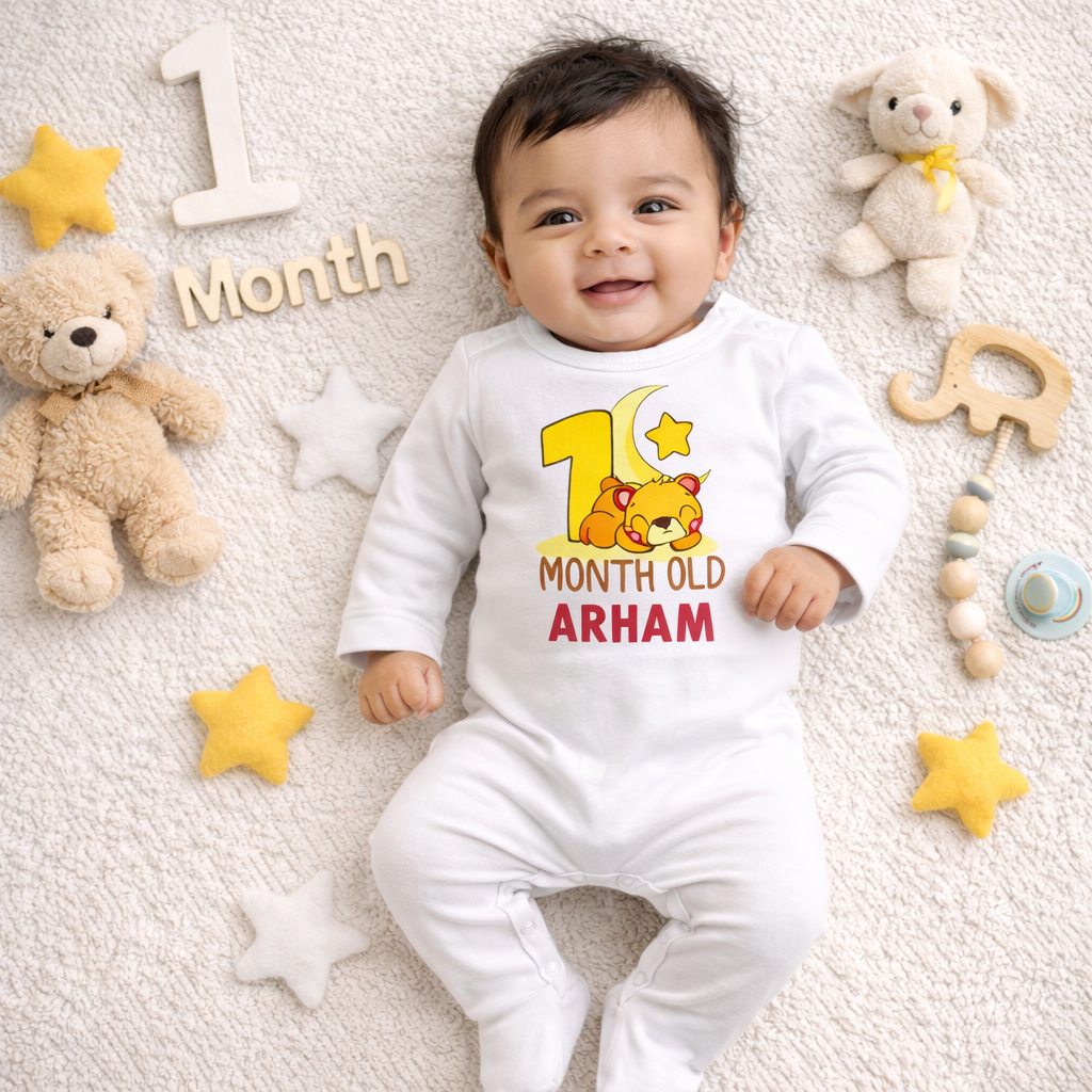 Month Robe One Month Old (Custom Name) – Baby robe by namro