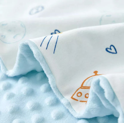 "Baby Minkey Blanke with personalized names Soft Fabric."