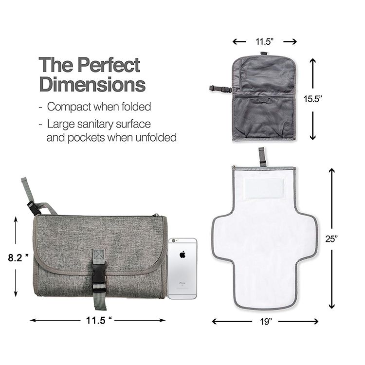 Portable Diaper Changing Mat, Waterproof, Travel Friendly