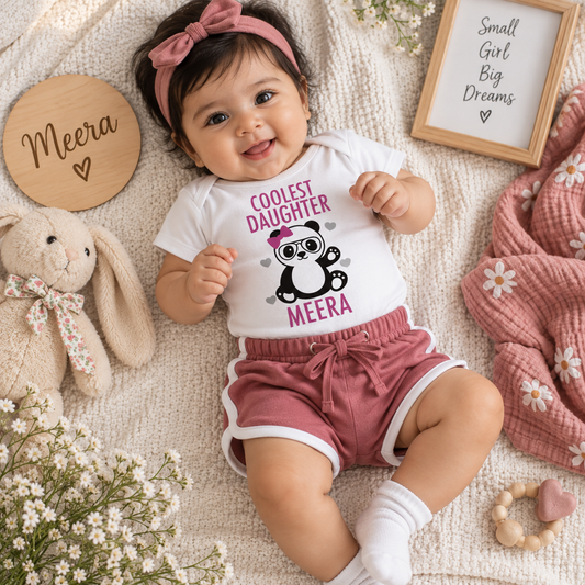 Coolest Daughter Custom Name (Onesie+Shorts)