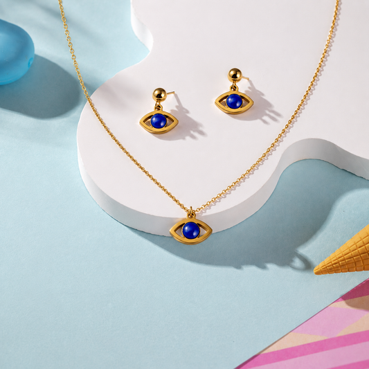 Evil Eye Toddler Pendant Set | 18K Gold Plated