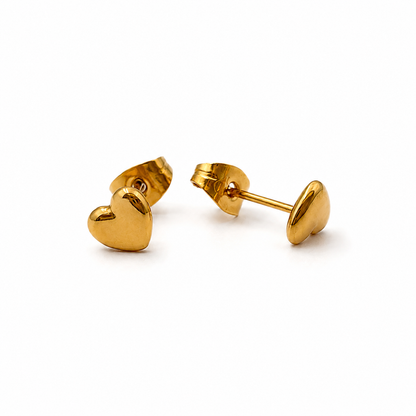 Hearty-Heart Golden Studs |18k Gold Plated