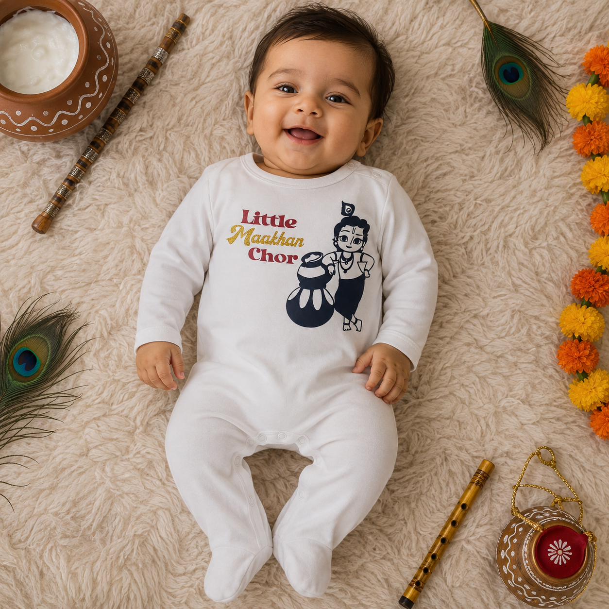 Little Maakhan Chor- Custom Baby Name (At The Back)