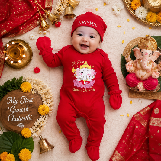 My First Ganesh Chaturthi (Jumpsuit Set)