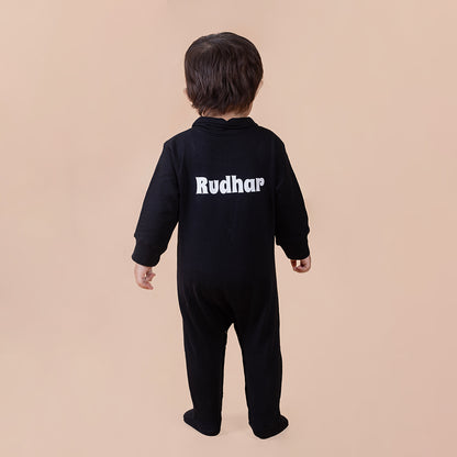 "Custom baby Jumpsuit  with name and  design Diwali ."