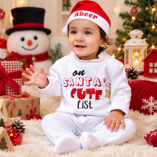 On Santa's cute list (With CUSTOMIZED CAP)