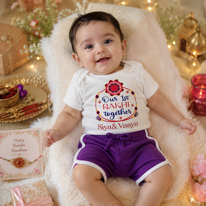 Our First Rakhi Together (Onesie+Shorts)