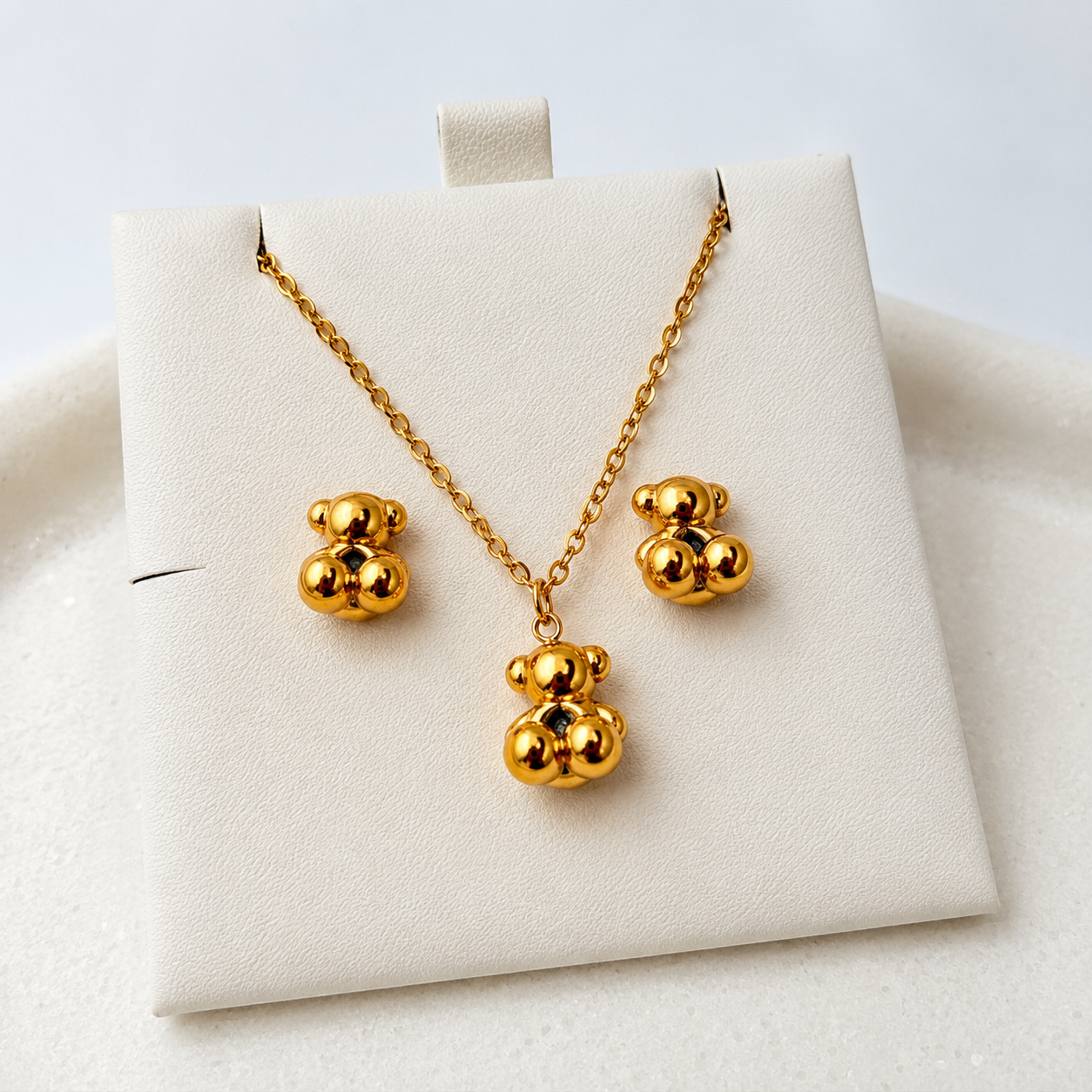 Teddy BearToddler Pendant Set | 18K Gold Plated