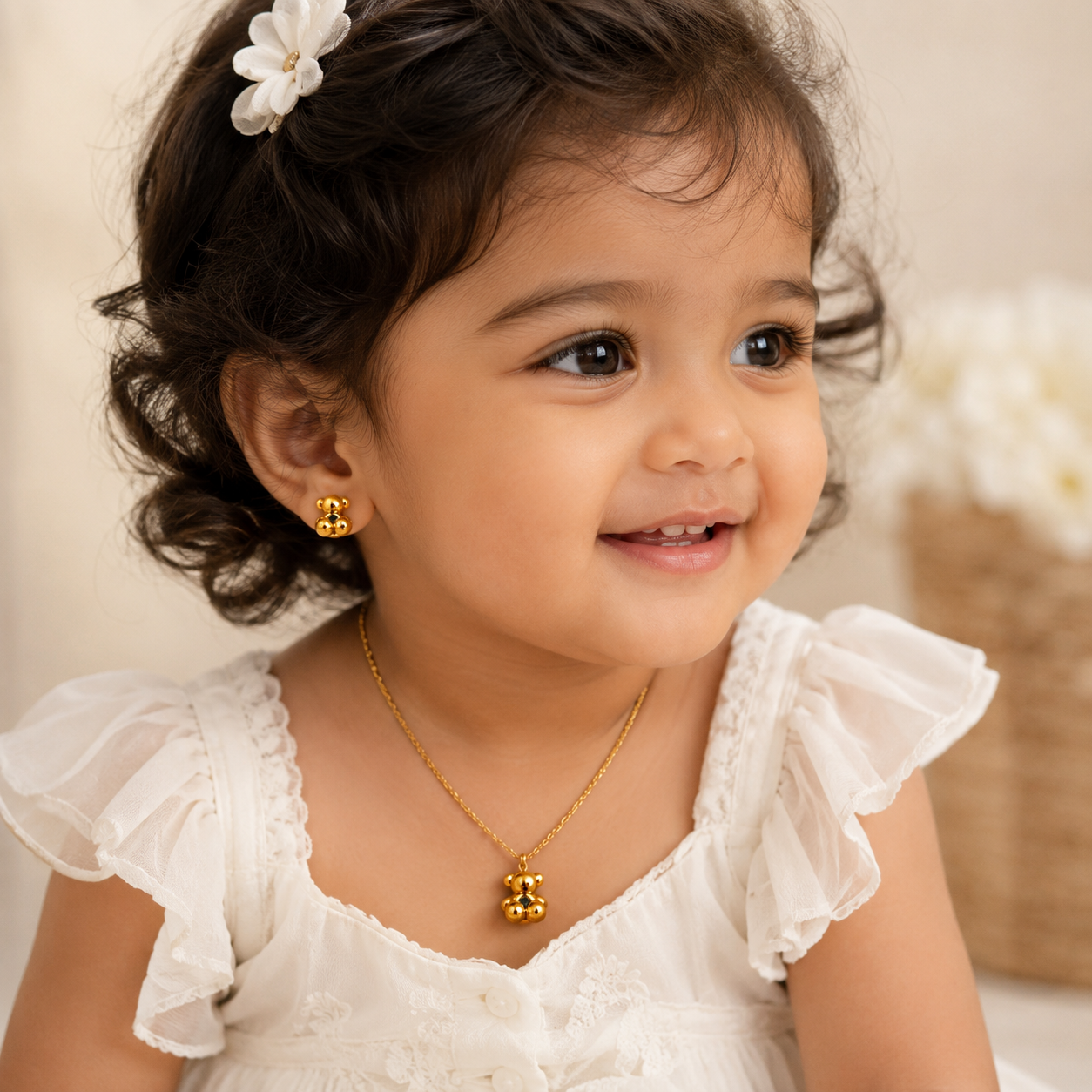 Teddy BearToddler Pendant Set | 18K Gold Plated