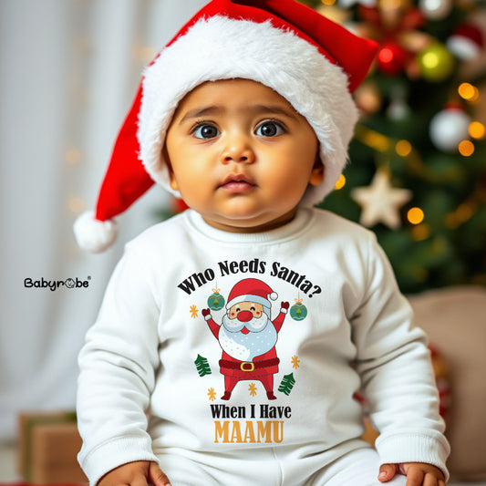 "Personalized baby jumpsuit  with colorful design and easy snap closures"
"Sweet custom name jumpsuit for celebrating christmas."
