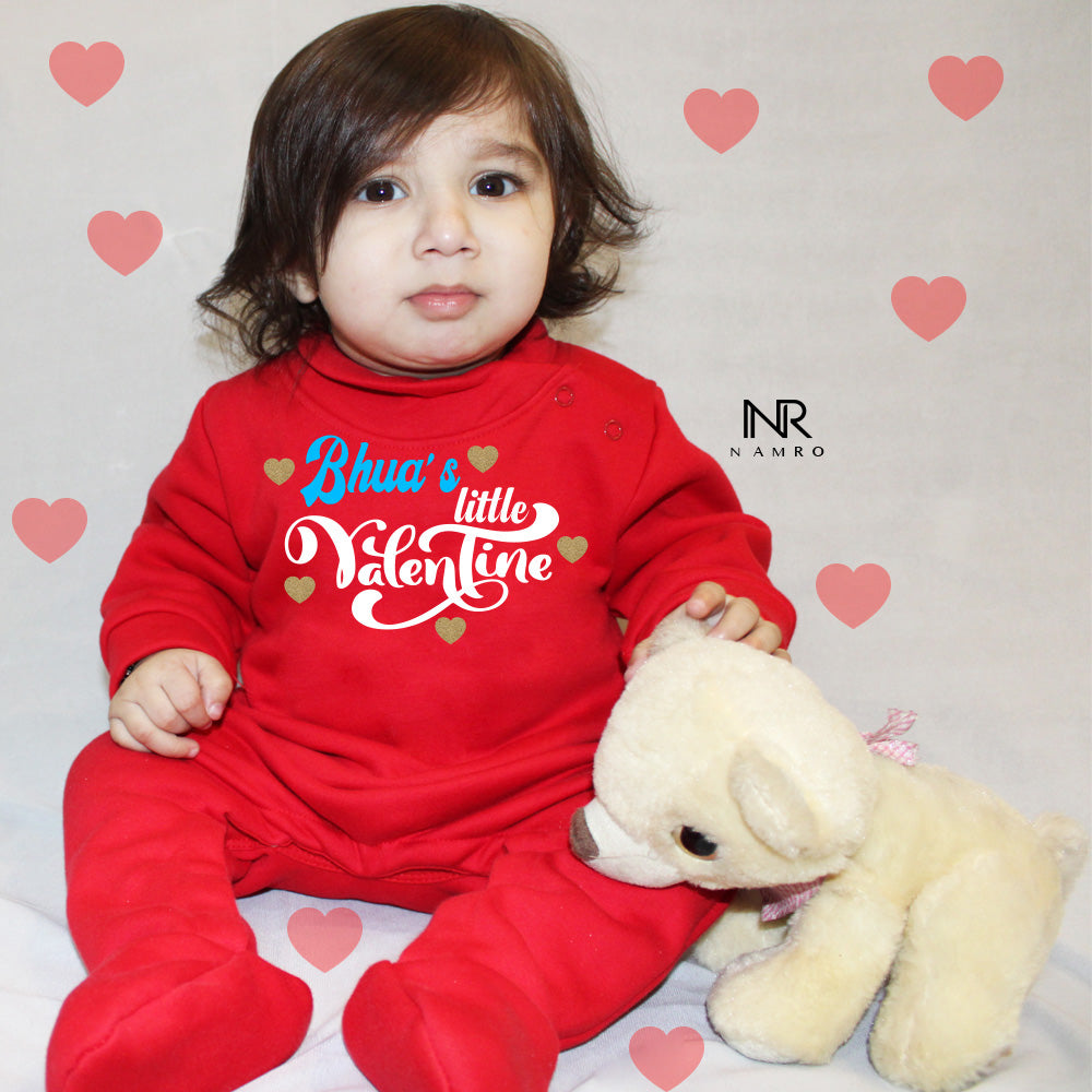 "Cute custom name baby Weellon jumpsuit for Valentine's Day."
