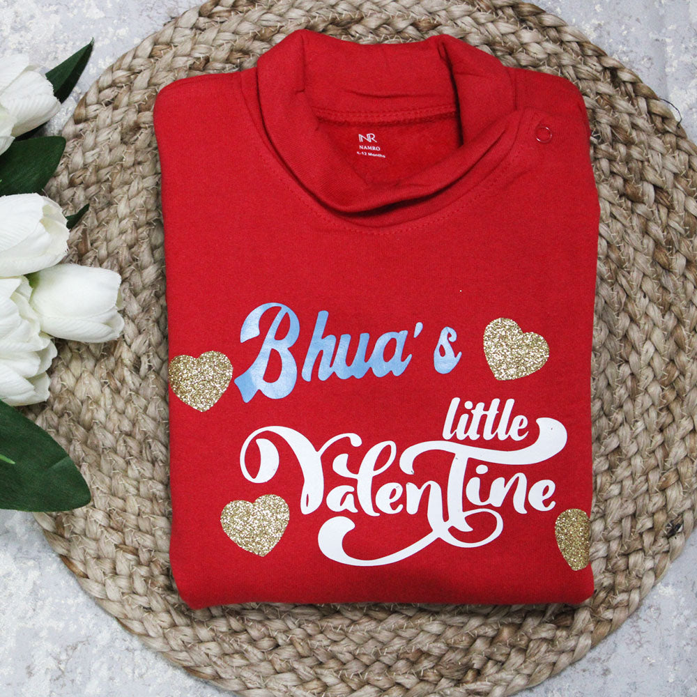 "Custom name Valentine's Day Weellon jumpsuit for your little one."
