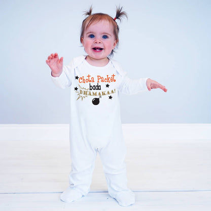 "Custom name Diwali jumpsuit for your little one."