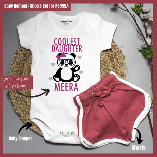Coolest Daughter Custom Name (Onesie+Shorts)