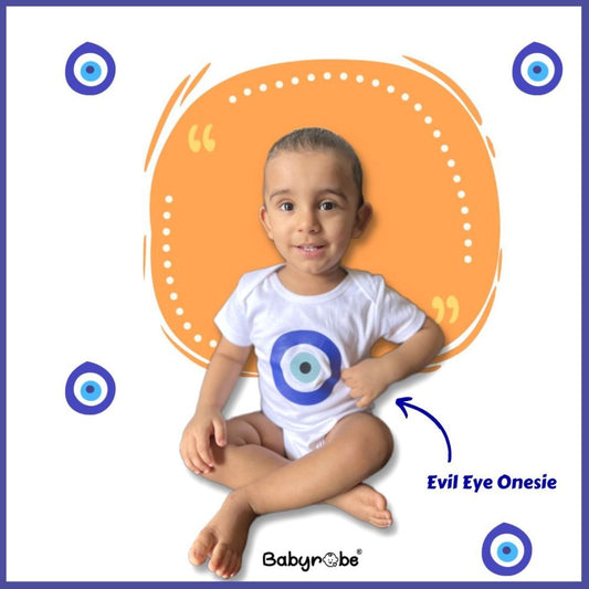"Perfect for newborns,  evil eye romper, evil eye design, unique design and breathable fabric"