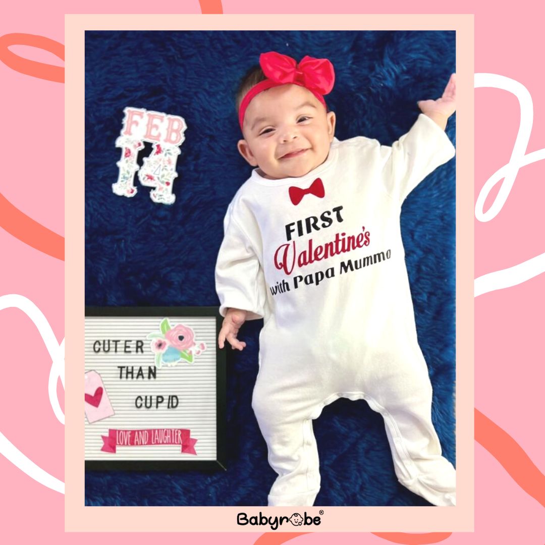 "Soft and comfortable baby jumpsuit with custom name."