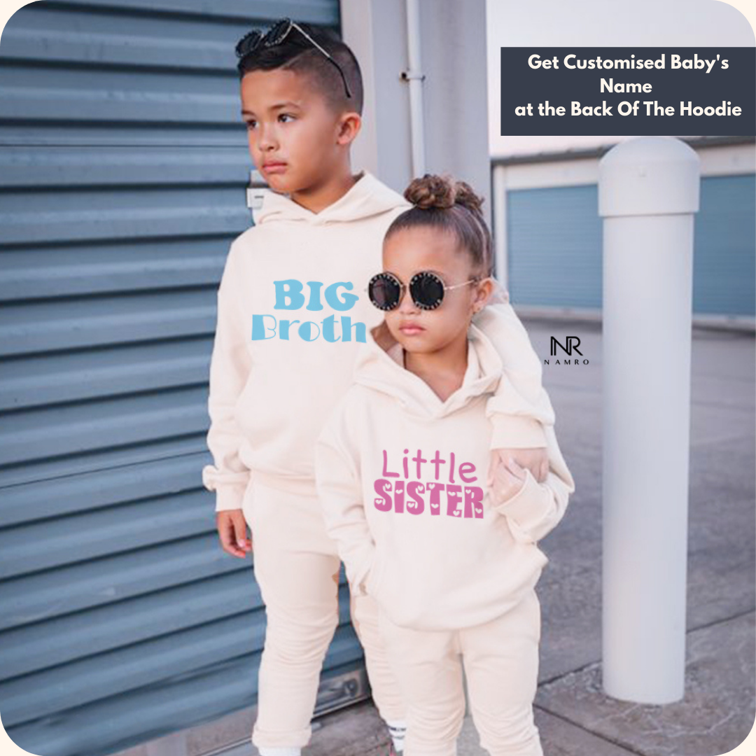 Big Brother and Little Sister (Hoodie+Trackpants Woolen Set)