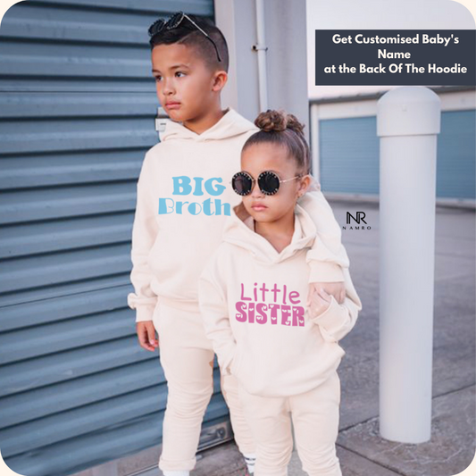 Big Brother and Little Sister (Hoodie+Trackpants Woolen Set)