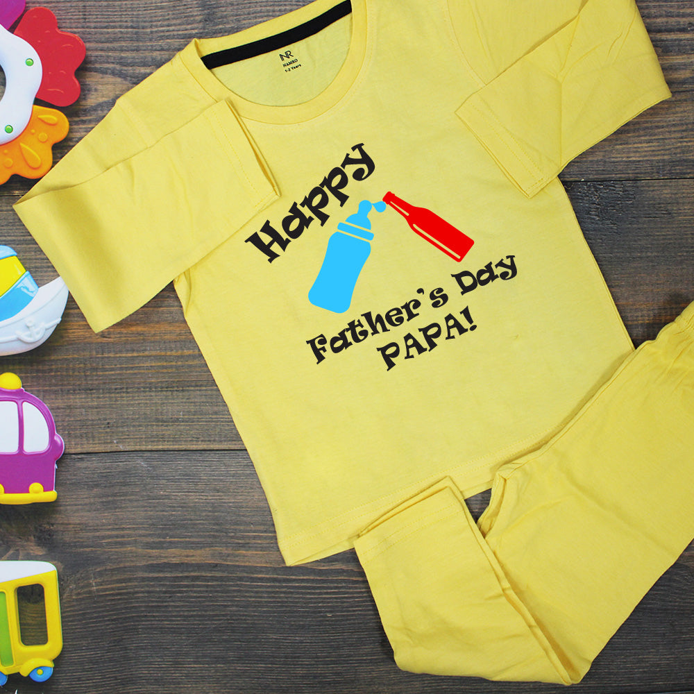 "Personalized T-Shirtt & Pajama Set for baby, perfect for Father's Day."
