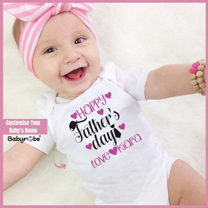 "Custom Name Father's Day baby outfit  Half Romper ."