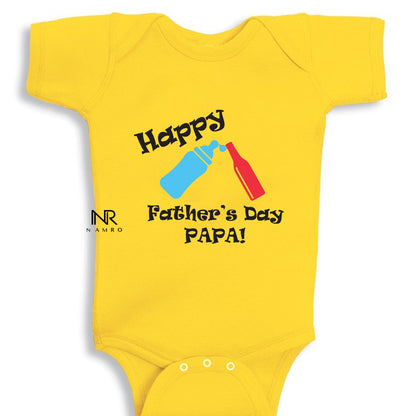 "Celebrate Father's Day with a personalized baby onesie."