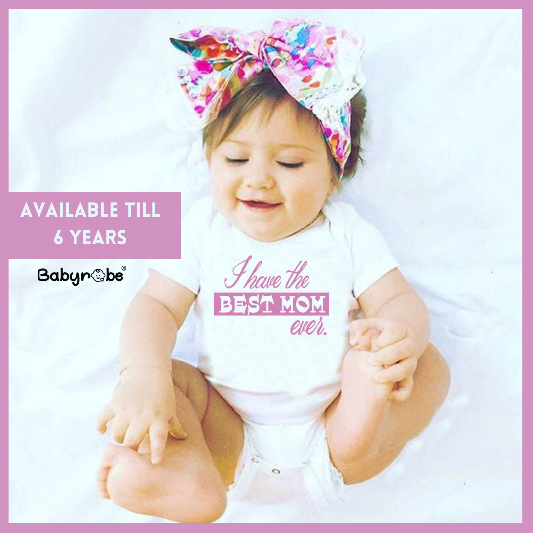 "Cute custom name baby onesie  for first Mother's Day." cotton and soft fabric ."