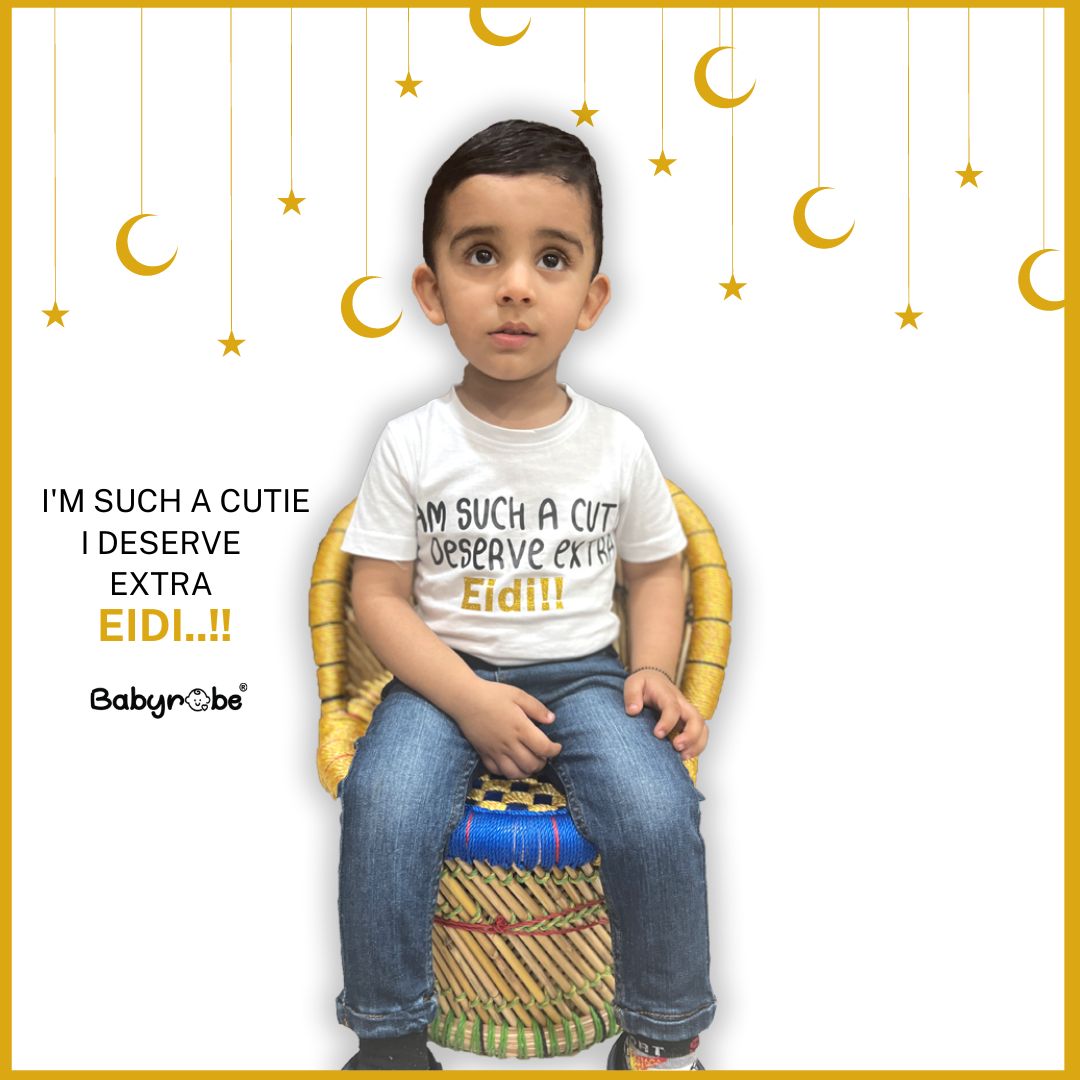 "Customizable Eid baby outfit with name."
