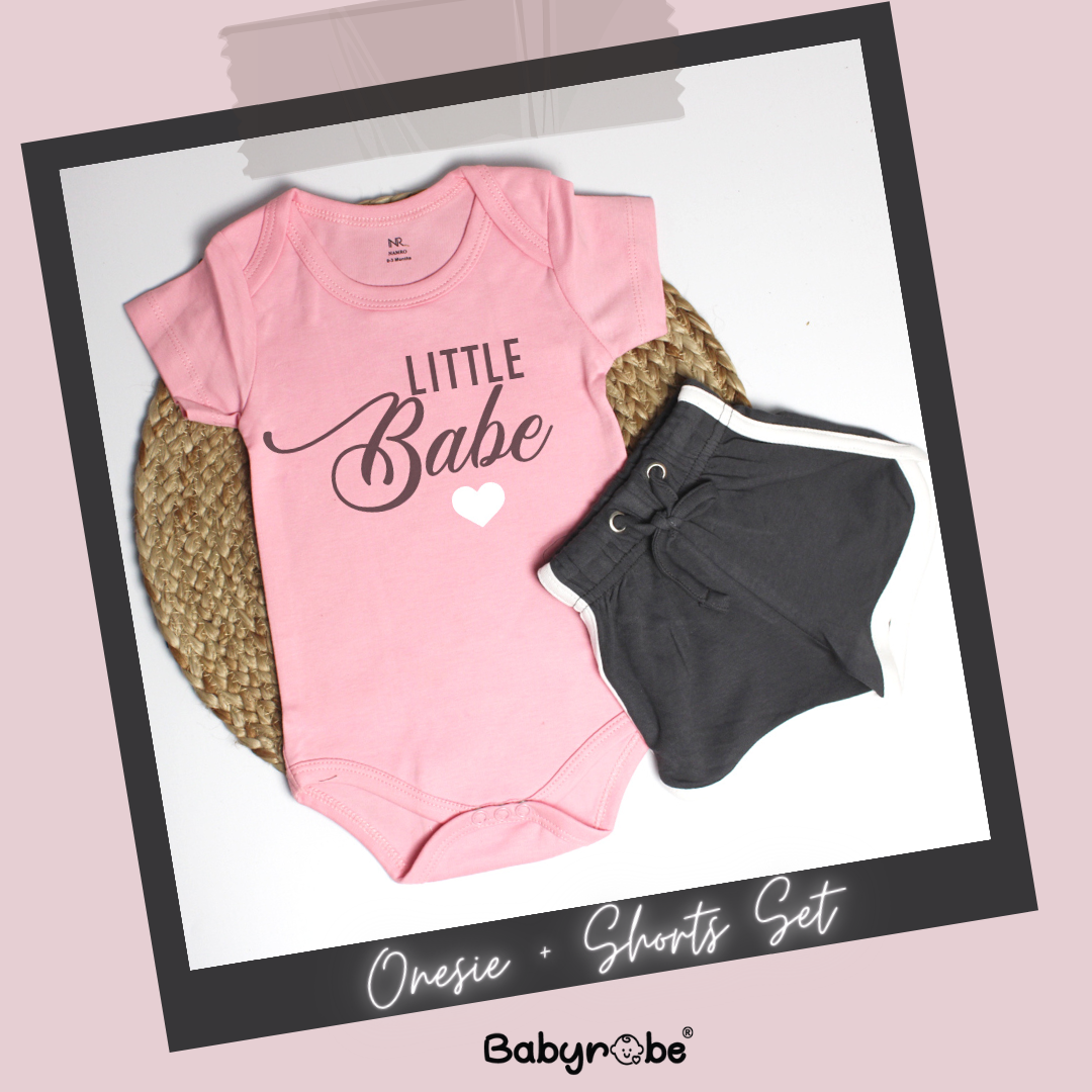 Baby onesie +short set gift,"Custom baby onesie with name and special design for gifts or photo shoots".