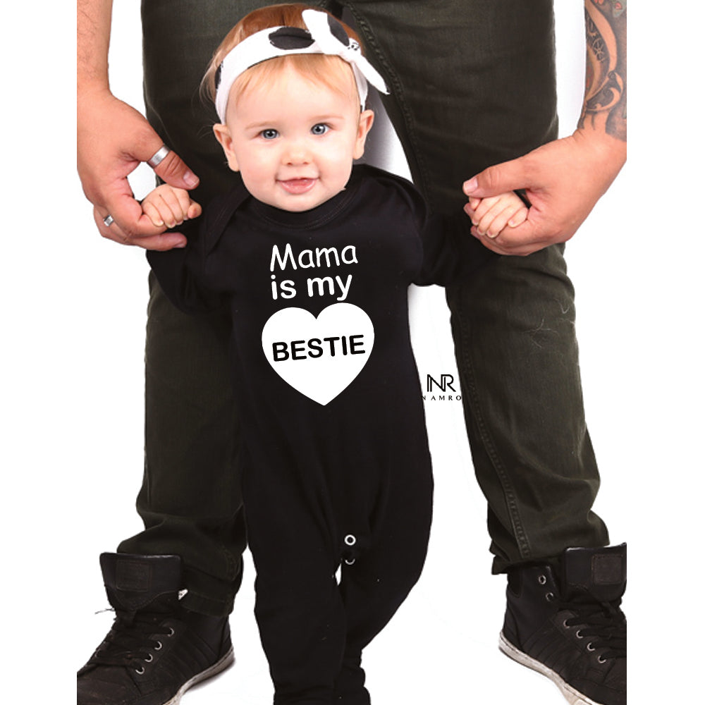 "Soft and comfortable baby jumpsuit with custom name and design."