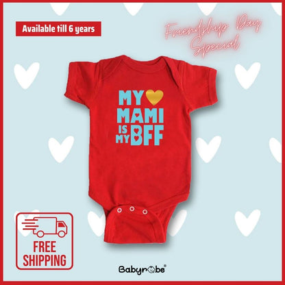 "Customizable Mami Is My Bff baby outfit with name."
