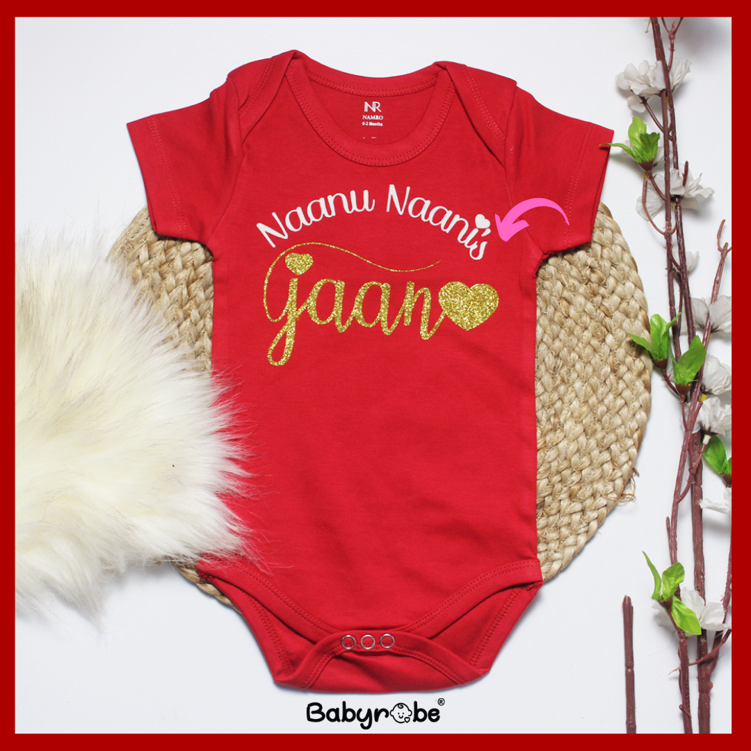 "Personalized newborn onesie with cute illustration and comfy fit"
